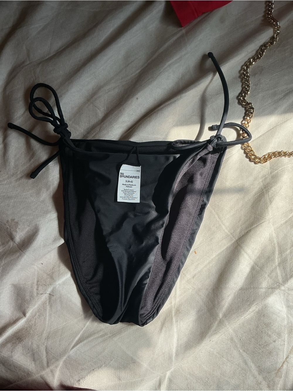 No Boundaries Black Side-Tie Bikini Bottom